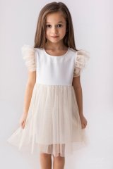 Elegantní dívčí šaty s nadýchanými rukávky a třpytivou sukní/ malvinka.cz Elegantní dívčí šaty s nadýchanými rukávky a třpytivou sukní/ malvinka.cz