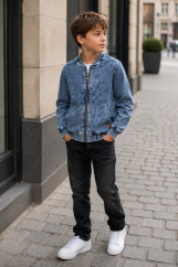 chlapecká mikina s jeans modrým vzorem malvinka.cz