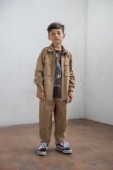 Hnědé chlapecké kalhoty MashMnie s gumou v pase Malvinka.cz