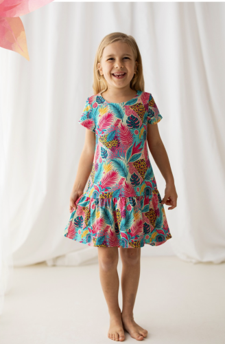 Dívčí šaty Nayla s barevným peřím - malvinka.cz