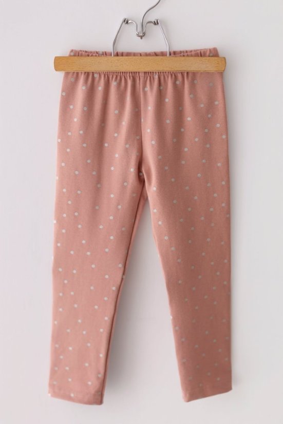 Růžové dívčí legíny s bílými puntíky Rose & White