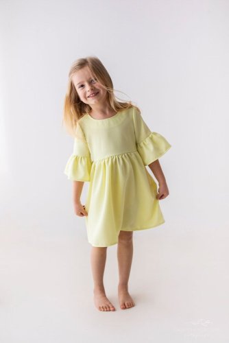 Dívčí boho šaty žluté - Lily Grey