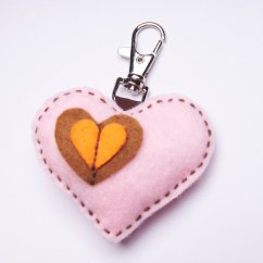 Klíčenka Pink Heart světlá - oranžové srdce