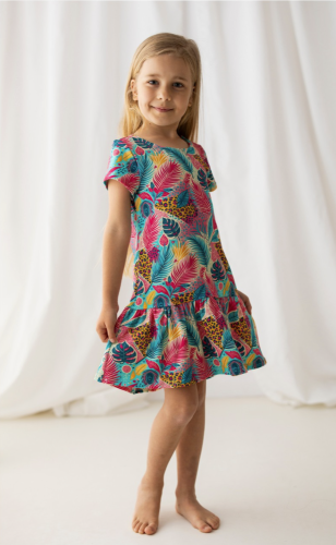 Dívčí šaty Nayla s barevným peřím - malvinka.cz