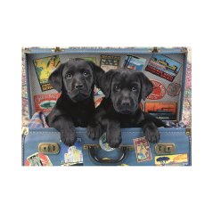 Puzzle se štěňátky v kufru| Malvinka.cz