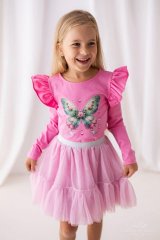 Růžová blůzka s potiskem motýlem Růžová blůzka s potiskem motýlem