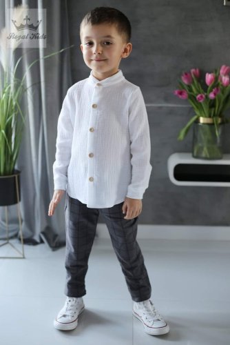 Univerzální chlapecká košile v bílé – více velikostí