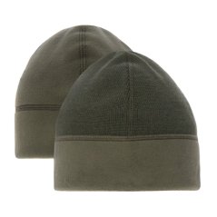 Zelená (khaki) pánská vojenská čepice MON z merino vlny, oboustranná s fleecovou podšívkou, hřejivá a příjemná na nošení.