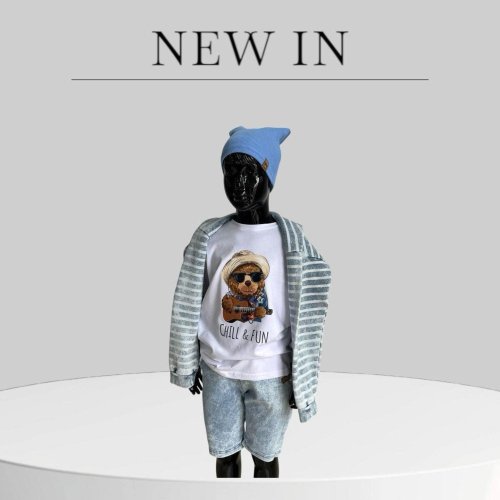 Chlapecká čepice s nákrčníkem -modrá