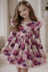 Dívčí šaty s dlouhým rukávem v elegantním designu