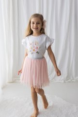 Dívčí tričko bílé s květinami a motýly – Lily Grey