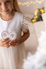 Dívčí slavnostní šaty s třpytivou sukní a volánkovými rukávky Lily Grey