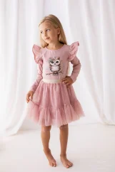 Stylová dívčí blůzka se sovičkou a dlouhým rukávem Stylová dívčí blůzka se sovičkou a dlouhým rukávem