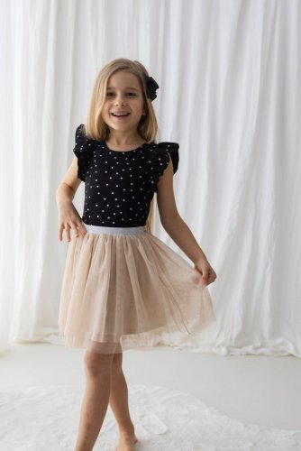 Elegantní dívčí tričko s  puntíky