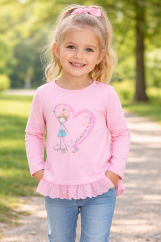 Dívčí tričko růžové panenka