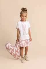 Dívčí růžovo-bílá volánová sukně