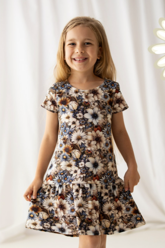 Divčí šaty Kačka s kopretinou