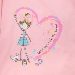 Dívčí tričko růžové panenka