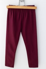Dívčí zateplené legíny v elegantní bordo barvě 