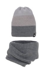 Zimní set čepice a nákrčníku  Kourtney -šedá