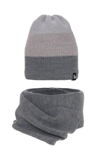 Zimní set čepice a nákrčníku  Kourtney -šedá