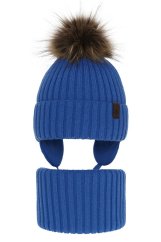 Klučičí čepice Puzel s nákrčníkem jasná modrá
