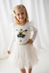 Elegantní dětská blůzka s dlouhým rukávem a pohádkovým motivem víly.