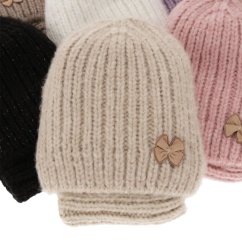 Dívčí čepice a tunel Ingrid - tmavě béžová