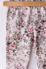 Zateplené legíny světle růžové s vzorem růžiček Lily Grey