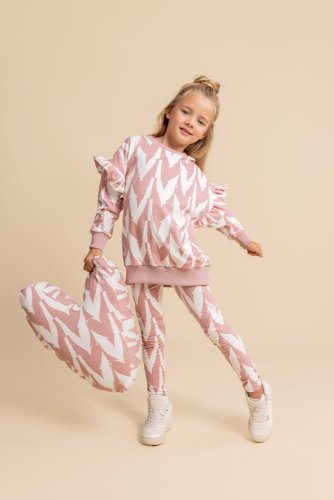 Elastické dívčí legíny s moderním geometrickým vzorem a pružným pasem | malvinka.cz