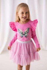 Růžová blůzka s potiskem motýlem Růžová blůzka s potiskem motýlem