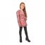Dívčí kabát růžový károvaný - Velikost oblečení: 128 - 8 let