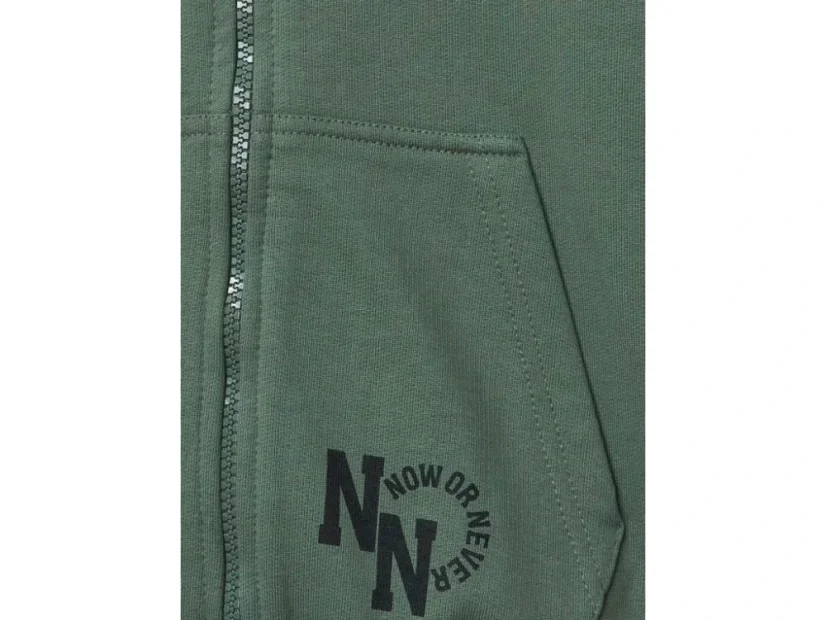 Unisex mikina na zip s kapucí LA - Khaki