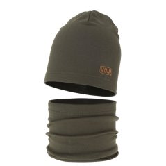 Chlapecký komplet čepice + nákrčník Frizer - Khaki
