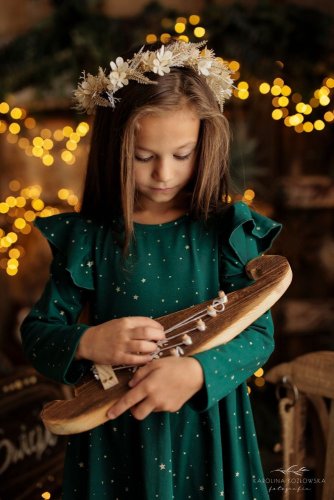 Dívčí zelené šaty s hvězdičkami Lily Grey