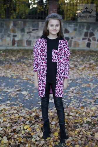 Stylový dětský kardigan s leopardím vzorem