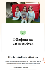 Podpora sbírky „Pomozte rodině s handicapovanými trojčátky“ - 1000 Kč