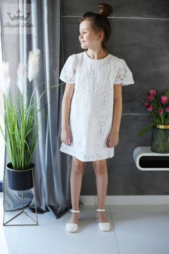 Dívčí krajkové bílé šaty Amélie