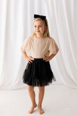 Stylová blůzka s tylovými rukávy a srdíčky Stylová blůzka s tylovými rukávy a srdíčky