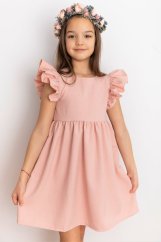 Elegantní dívčí šaty pudrově růžové barvy