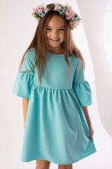 Dívčí boho šaty v mentolové barvě pro všechny dívky /malvinka.cz Dívčí boho šaty v mentolové barvě pro všechny dívky /malvinka.cz